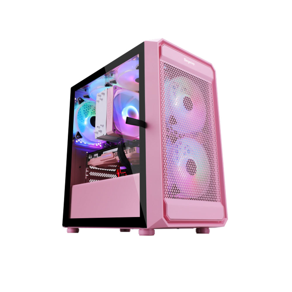 Vỏ Case SEGOTEP Artist 2F RGB Pink (Sẵn 2 Fan RGB mặt trước | M-ATX | Cửa bản lề)