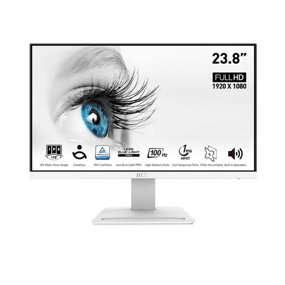Màn Hình MSI PRO MP243XW (23.8 inch - FHD - IPS - 100Hz - 1ms - AntiFlicker - AntiGlare - EyeCare - EyeComfort - 119%sRGB)