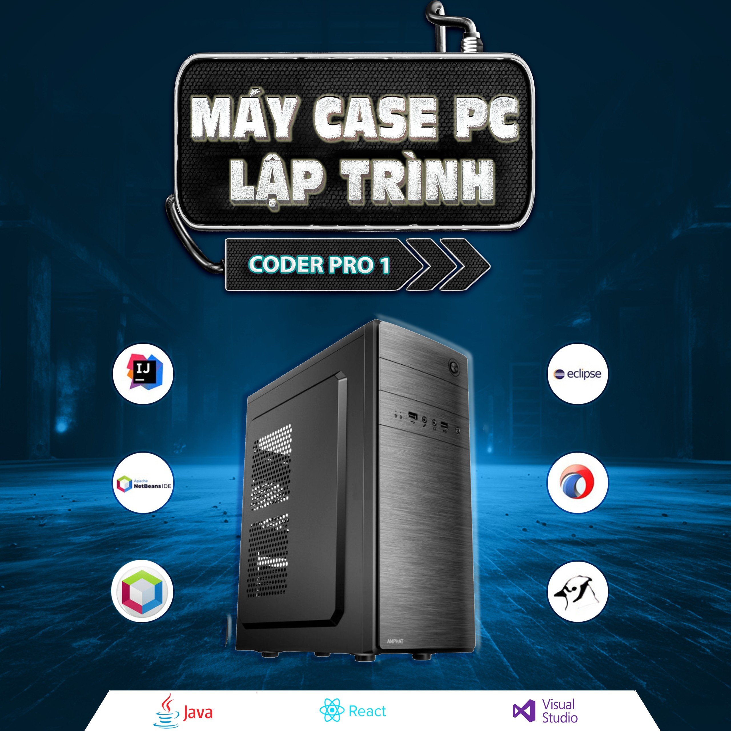 PCAP Coder PRO 1 ( Ryzen 5 4600G | 16GB RAM | SSD 240GB ) - Bộ case máy tính học lập trình coding giá rẻ tối ưu tốc độ nhanh nhất dành cho Coder chuyên nghiệp