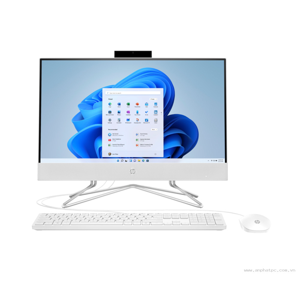 Máy tính để bàn HP AIO 22-dd2042d 9A8J7PA (Intel Core i5-1235U | 16 GB | 512 GB | Intel Iris Xe | 21.5 inch FHD | Win 11 | Trắng)