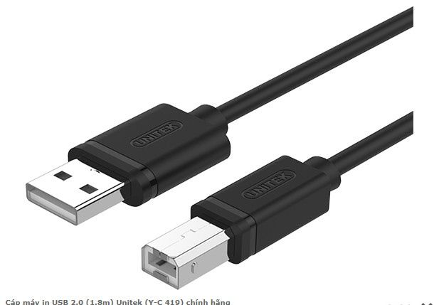Cáp máy in USB 2.0 Unitek 1.8m YC 419