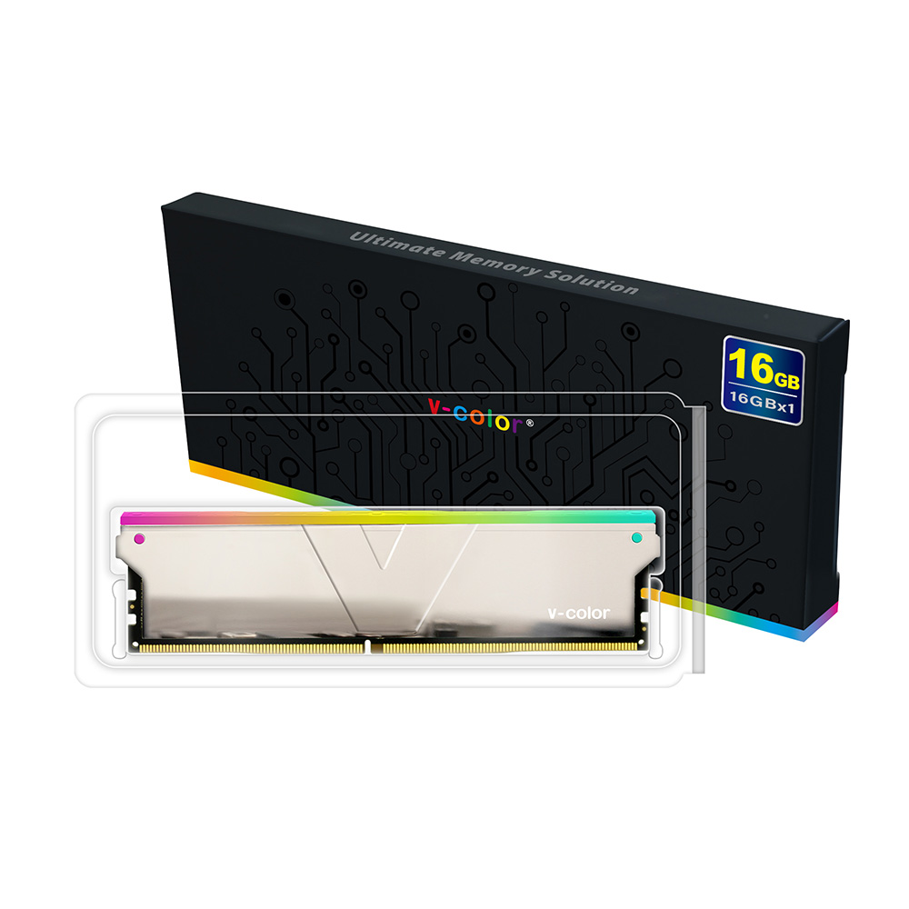 RAM PC V-Color DR4 16GB 3600MHz SKYWALKER PLUS RGB (SILVER) (TL416G36S818CSPSWS)