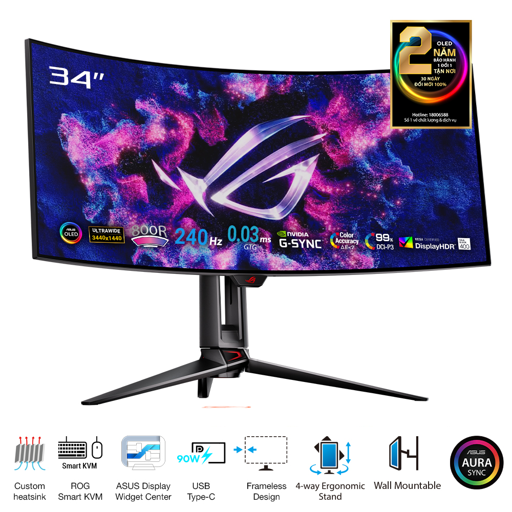 Màn Hình Gaming ASUS ROG Swift OLED PG34WCDM (33.94 inch - WQHD