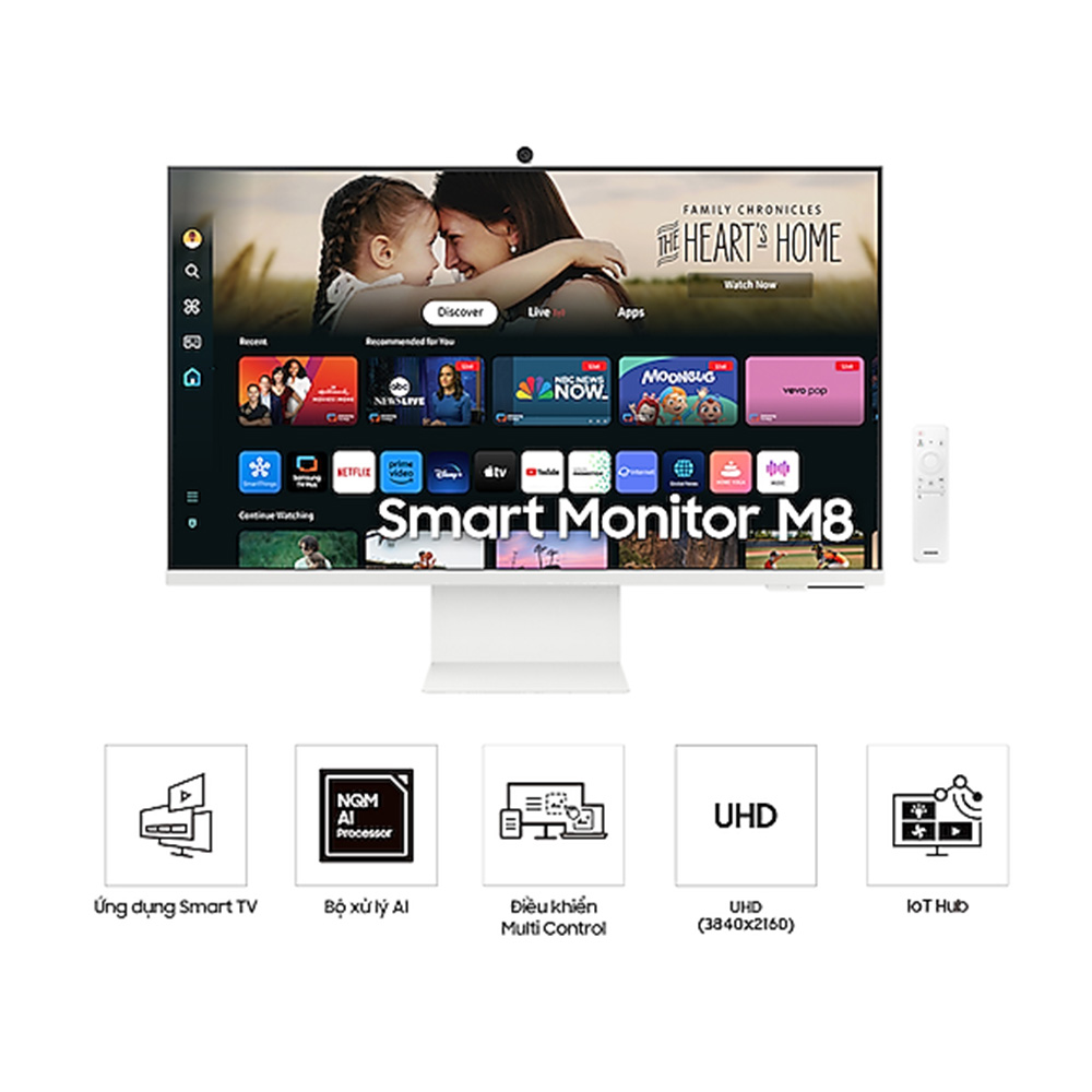 MÀN HÌNH SAMSUNG M8 M80D LS32DM801UEXXV (32 INCH - VA - 60HZ - 4MS - 4K - SPEAKER - MÀU TRẮNG)