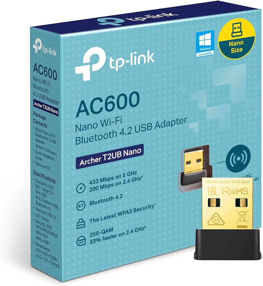 TPLINKR T2UB NANO USB WI-FI NANO BLUETOOTH 4.2 AC600