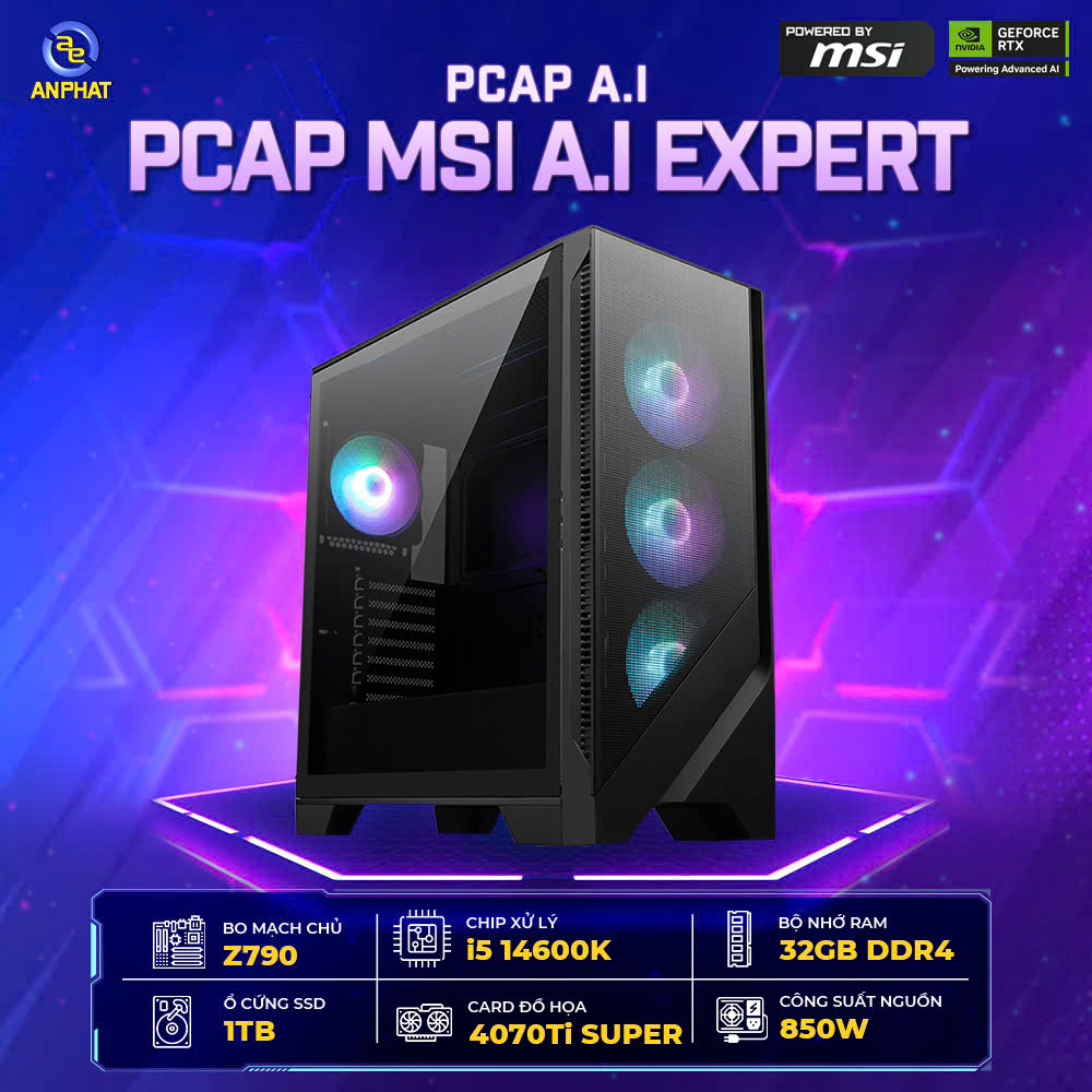 PCAP MSI A.I Expert ( i7-14700K | RAM 32GB DDR5 | 1TB SSD | RTX 4070 Ti)