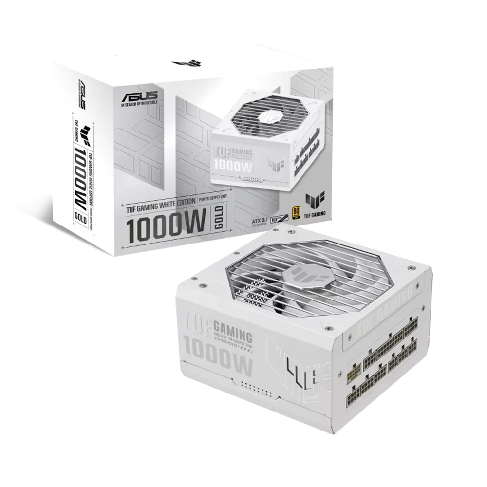 NGUỒN MÁY TÍNH ASUS TUF GAMING 1000W WHITE - GOLD ( ATX 3.0 - PCIE 5.0 - FULL MODULAR)