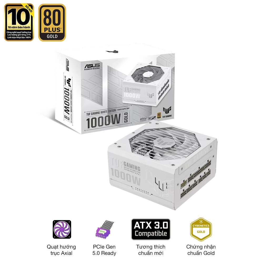 Nguồn Máy Tính Asus TUF Gaming 1000W White - Gold ( ATX 3.0 - Pcie