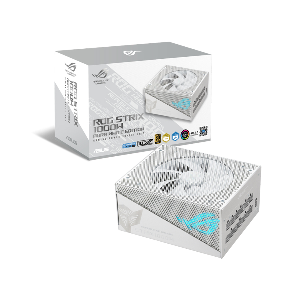 NGUỒN MÁY TÍNH ASUS ROG STRIX 1000W GOLD AURA WHITE EDITION (ATX 3.0 - PCI 5.0 - FULL MODULAR)