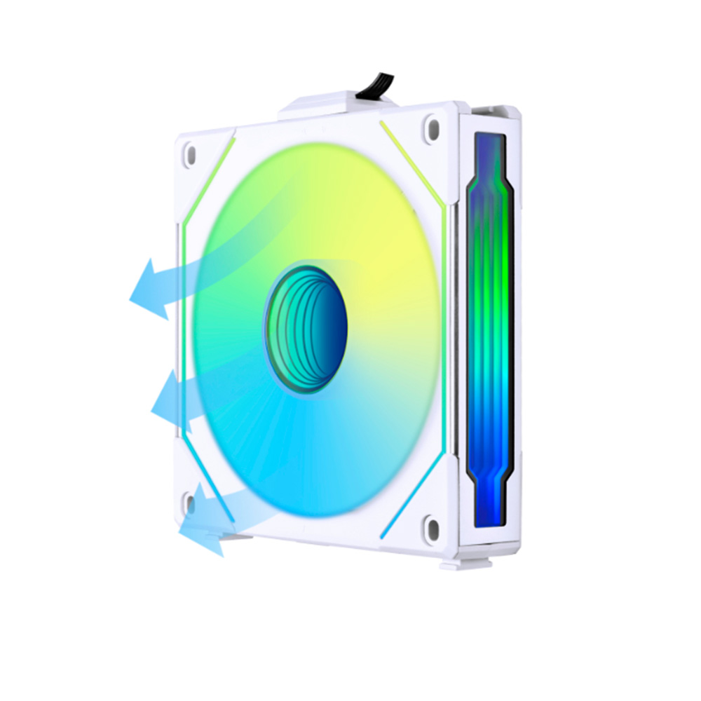 FAN CASE LIAN LI UNI FAN INFINITY 140 SINGLE WHITE REVERSE BLADE ( FAN 14CM, LED VÔ CỰC, ĐẢO CHIỀU)