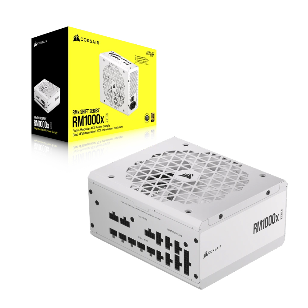 Nguồn máy tính Corsair RM1000x Shift White (ATX 3.1, PCIe 5.1, 80 Plus Gold, Full Modul) CP-9020275-NA