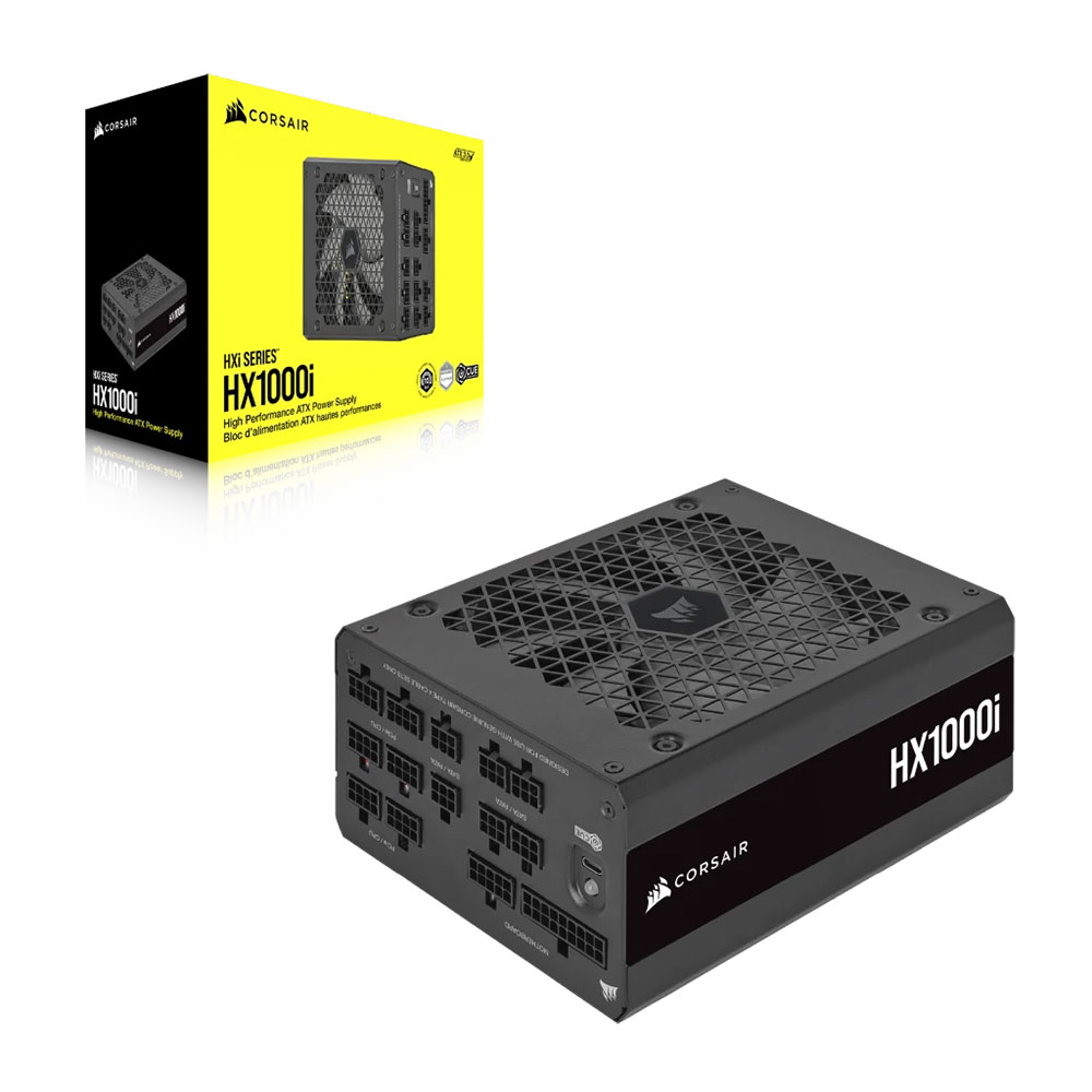 Nguồn máy tính Corsair HX1000i 2023 (ATX 3.1, PCIe 5.1, 80 Plus Platinum, Full Modul) CP-9020259-NA