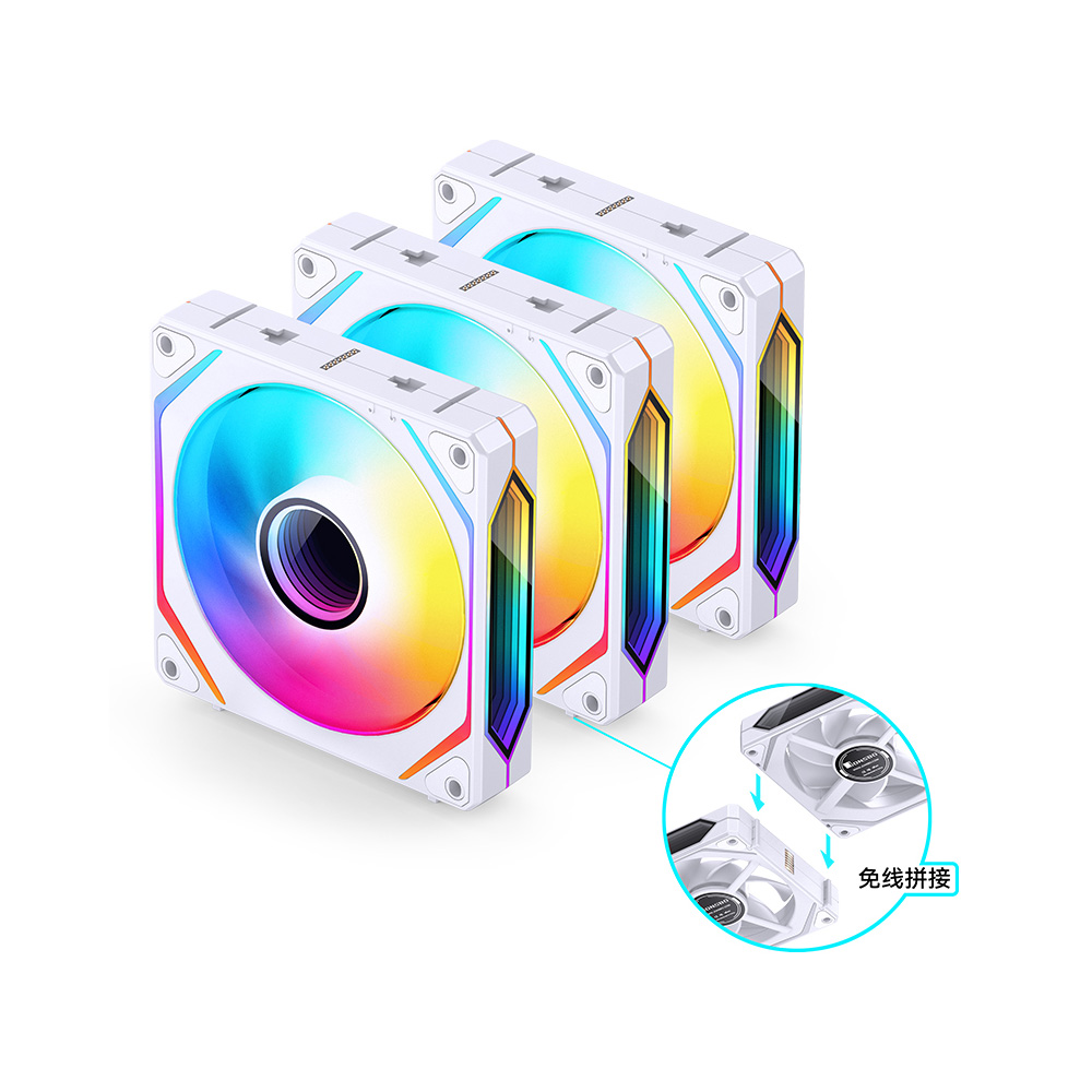 BỘ 3 QUẠT JONSBO ZL-120W (3 IN 1) WHITE INFINITY ( GHÉP NỐI KHÔNG DÂY)