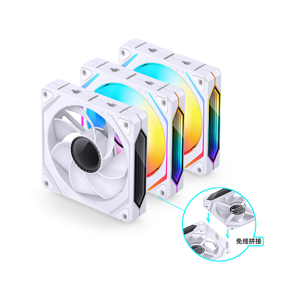BỘ 3 QUẠT JONSBO ZL-120WR (3 IN 1) WHITE INFINITY REVERSE (GHÉP NỐI KHÔNG DÂY, ĐÀO CHIỀU)