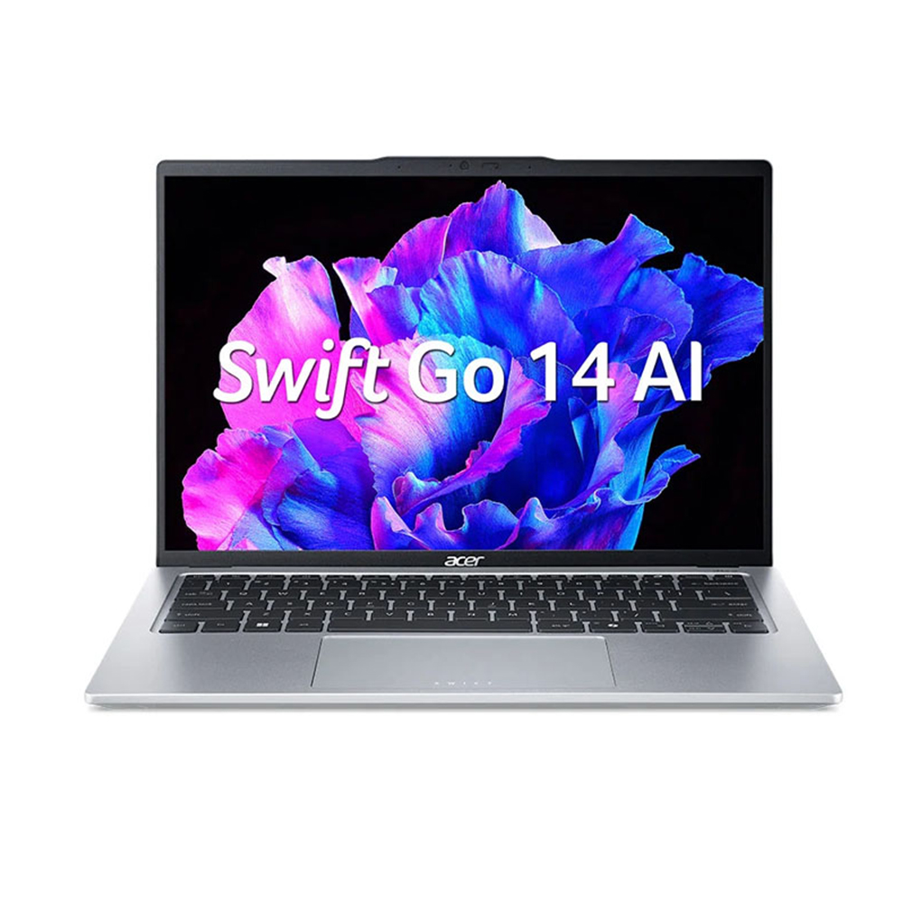 LAPTOP ACER SWIFT GO AI OLED SFG14-73-75YM NX.KSGSV.002 (INTEL CORE ULTRA 7 PROCESSOR 155H | 16GB | 512GB | INTEL ARC GRAPHICS | 14 INCH 2.8K OLED | WIN 11 | BẠC)