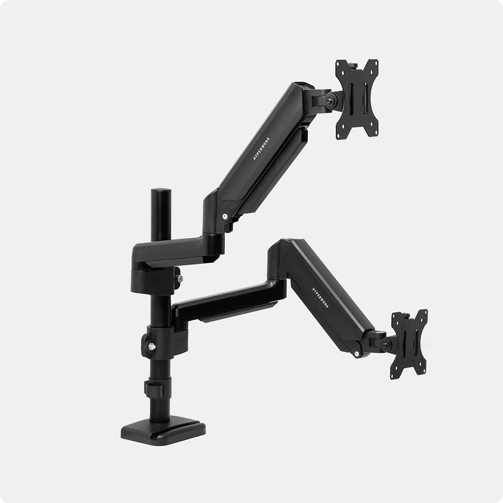 GIÁ ĐỠ MÀN HÌNH ĐÔI HYPERWORK P1 DUAL HPW-DPA01-BLK (22 - 34INCH) MÀU ĐEN