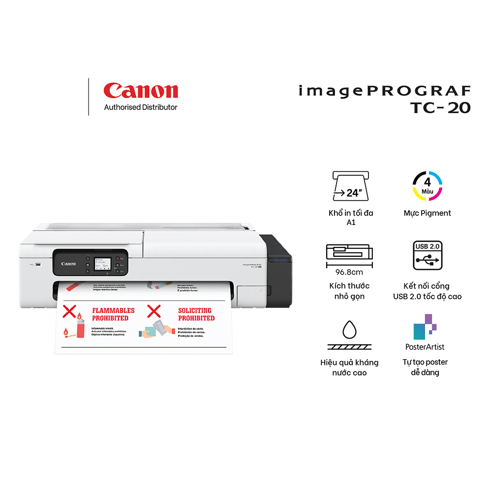 MÁY IN MÀU KHỔ LỚN CANON TC-20 (IN| A1| A3| A4| USB| LAN| WIFI)