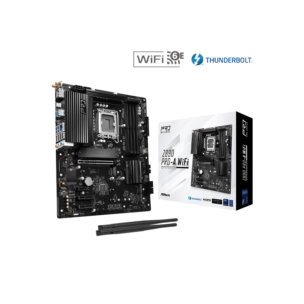 MAINBOARD ASROCK Z890 PRO-A WIFI DDR5 (WIFI+BLUETOOTH+THUNDERBOLT 4)