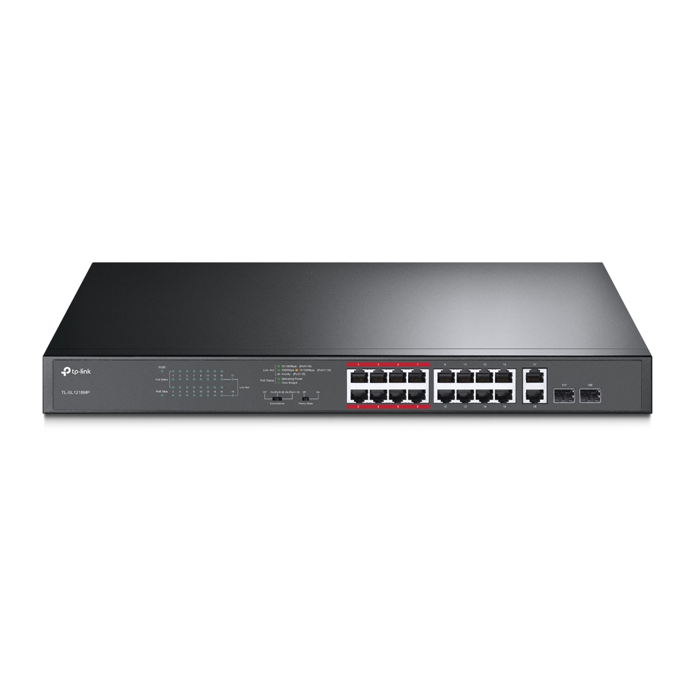 TPLINK SWITCH TL-SL1218MP POE 16 CỔNG 10/100MBPS + 2 CỔNG GIGABIT