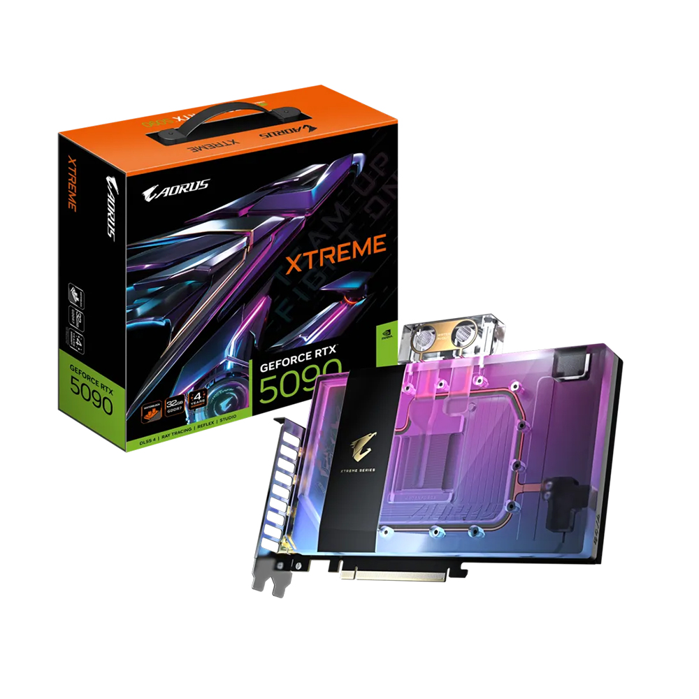 VGA GIGABYTE AORUS RTX 5090 XTREME WATERFORCE WB 32GB (N5090AORUSX WB-32GD)