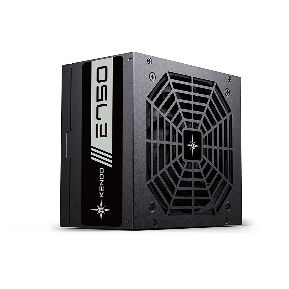 Nguồn máy tính KENOO ESPORT E750 (Fan12) - Màu Đen - Cáp dẹt (hộp box)