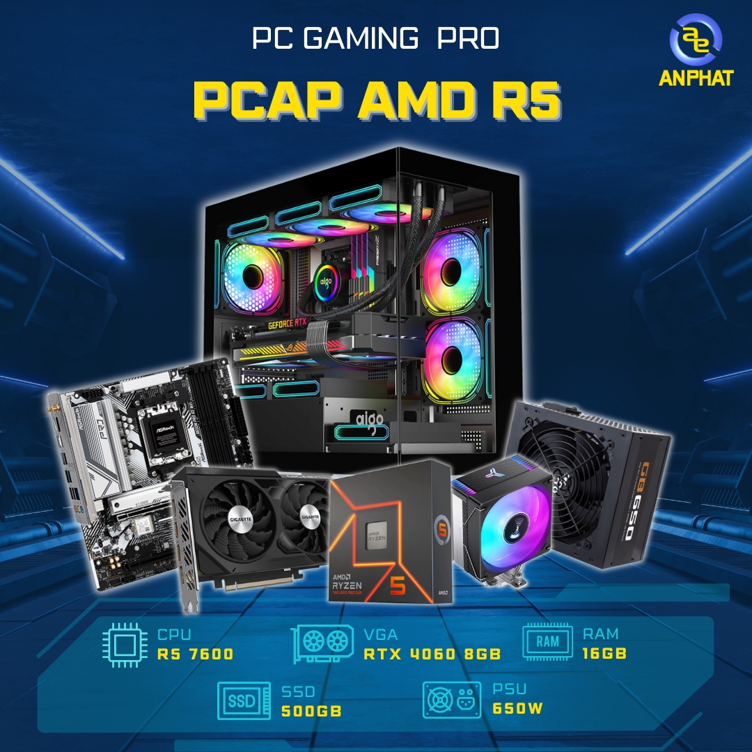 PC GAMING PRO - PCAP AMD R5 7600 - RTX 4060 8GB
