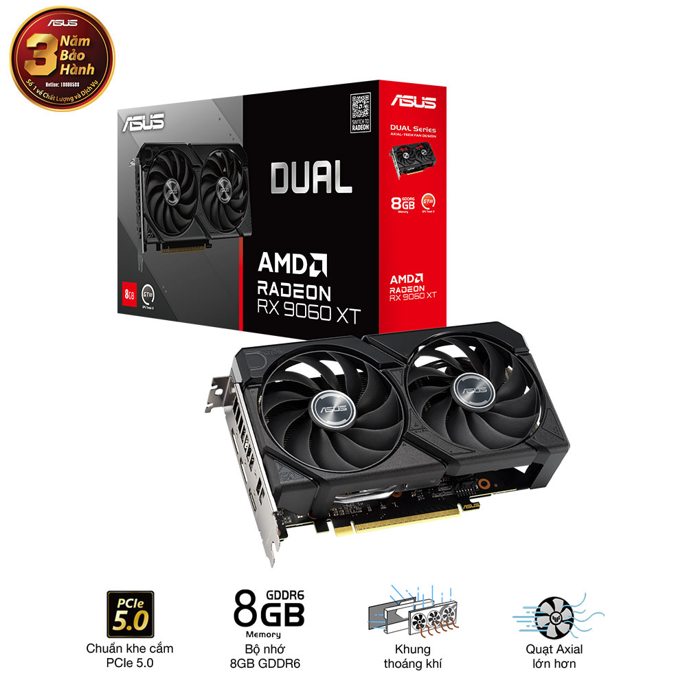 VGA ASUS DUAL RX 9060 XT 8GB (DUAL-RX9060XT-8G)