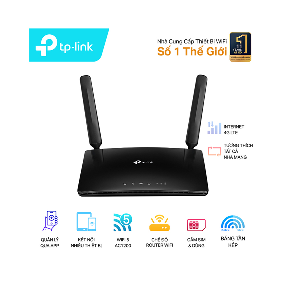 Bộ phát wifi 4G TP-Link Archer MR400 AC1200