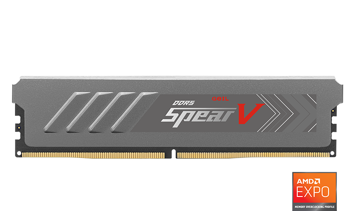RAM GEIL SPEAR V DDR5 16GB BUSS 5200 BLACK (GASB516GB5200C38BSC) - Có Tản Nhiệt