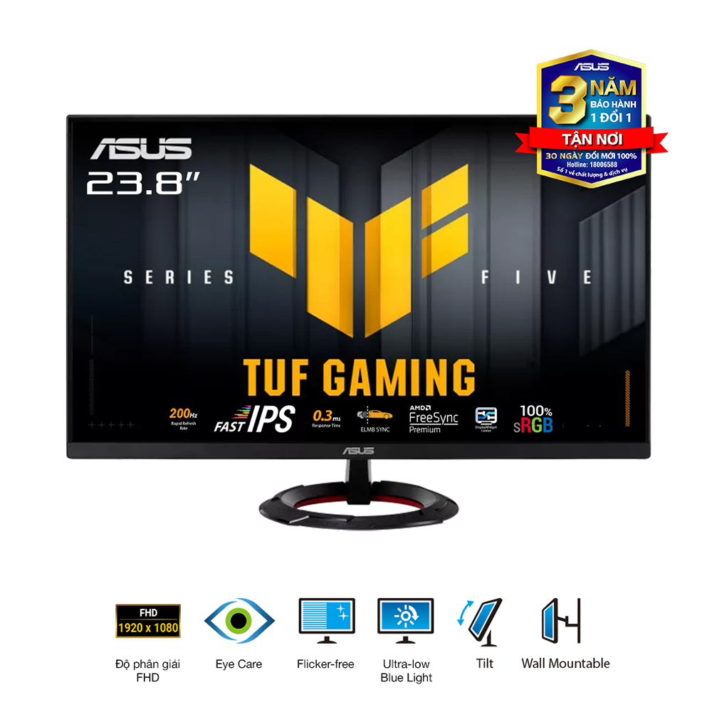 MÀN HÌNH GAMING ASUS TUF VG249Q5R (23.8 INCH - IPS - FHD - 200HZ - 0.3MS - SPEAKER )