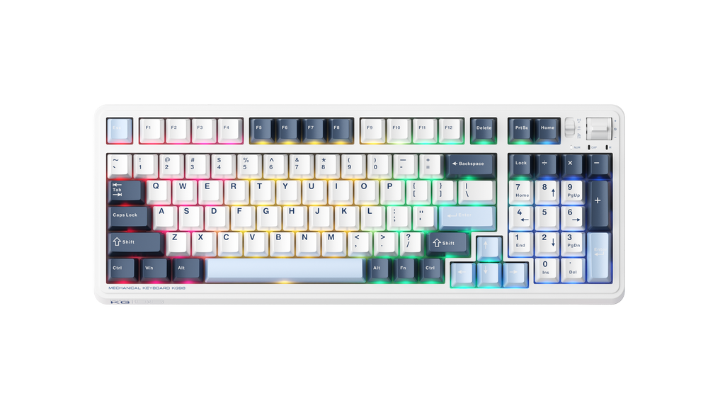 Bàn phím cơ Machenike KG98 White Blue Purple Gold switch