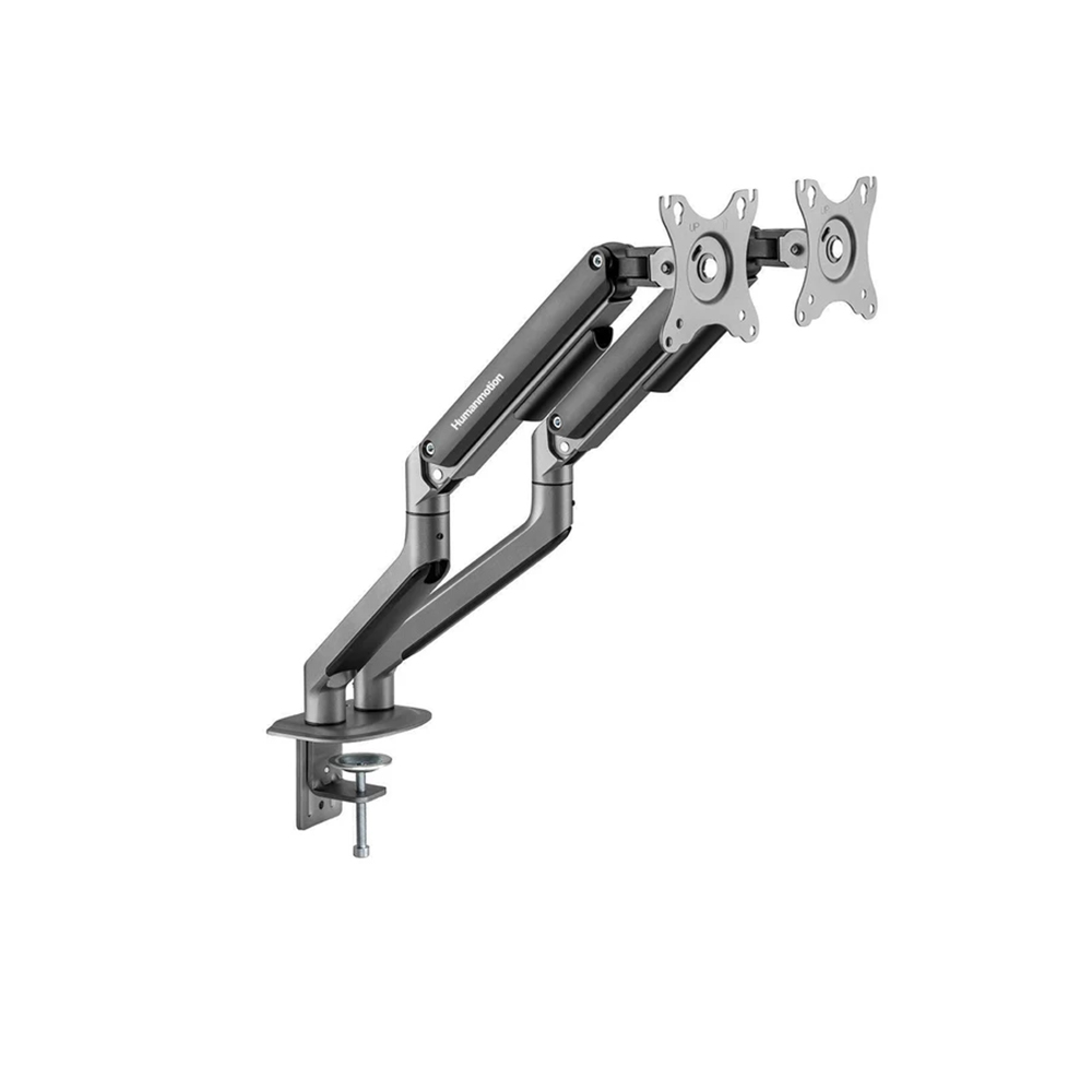 GIÁ ĐỠ 2 MÀN HÌNH HUMANMOTION T6 PRO DUAL 2025 HPW-T6P.DUAL.2025-GRY ĐEN XÁM (17- 32 INCH)