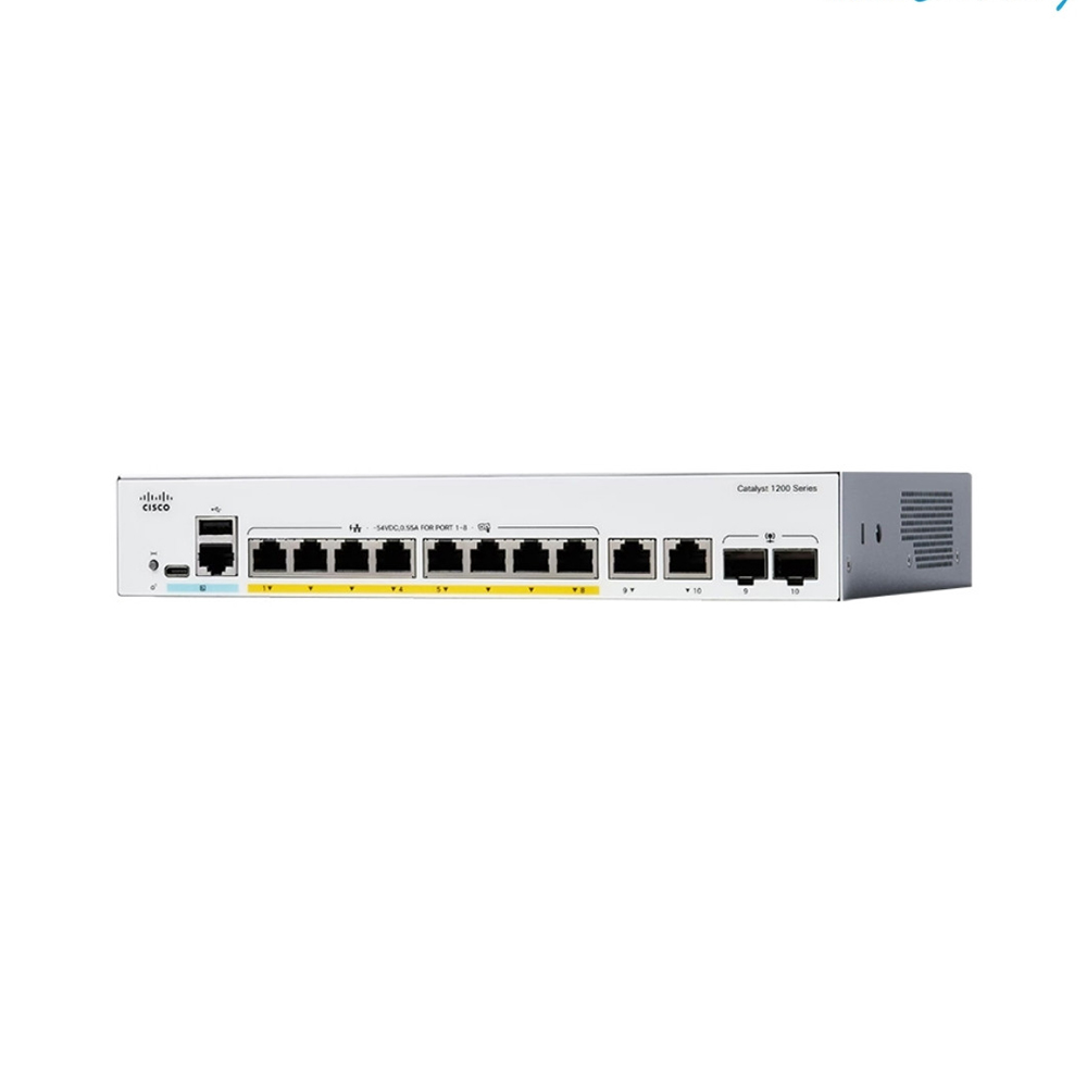 THIẾT BỊ MẠNG C1200-8P-E-2G SWITCH CISCO 1200 8X 1G POE+ 67W, 2X 1G COPPER/SFP