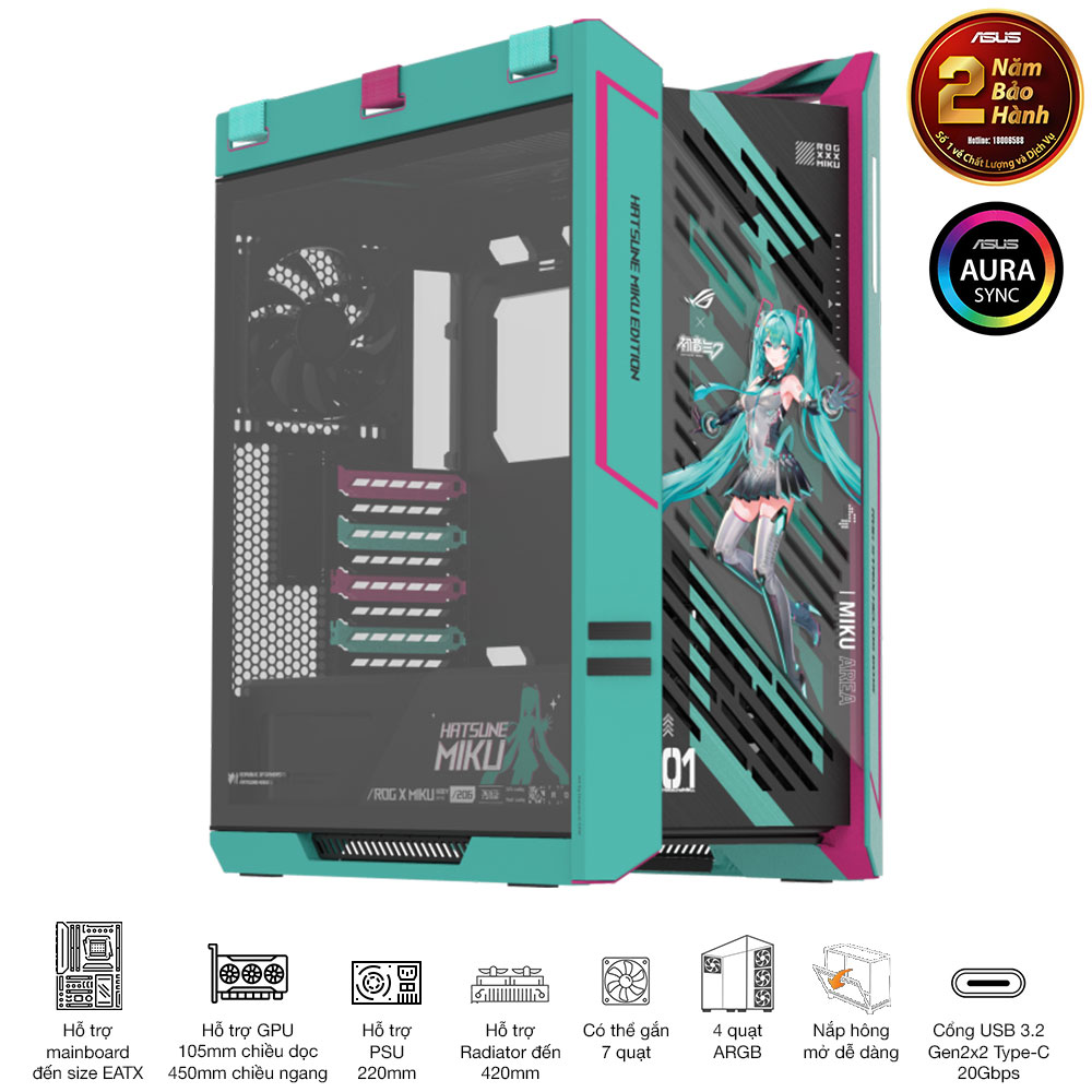 VỎ CASE ASUS ROG STRIX HELIOS II HATSUNE MIKU EDITION