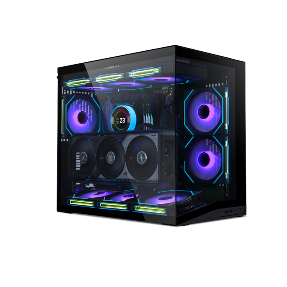 Vỏ case Lian Li O11D mini V2 Flow Black ( Sẵn 5 FAN)