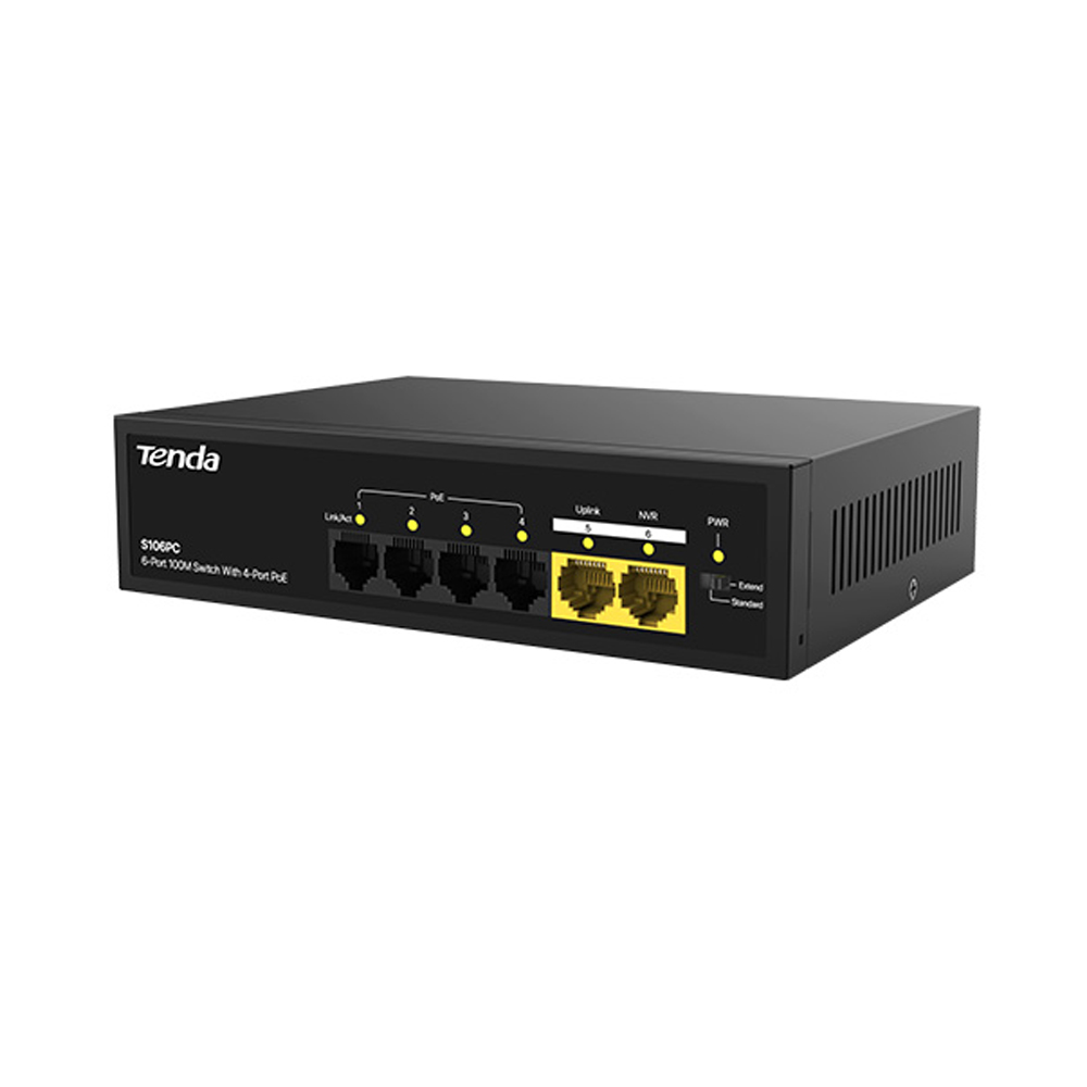 Switch PoE 10/100Mbps Tenda S106PC