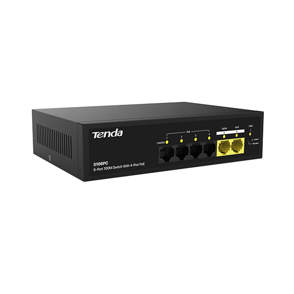Switch PoE 10/100Mbps Tenda S106PC