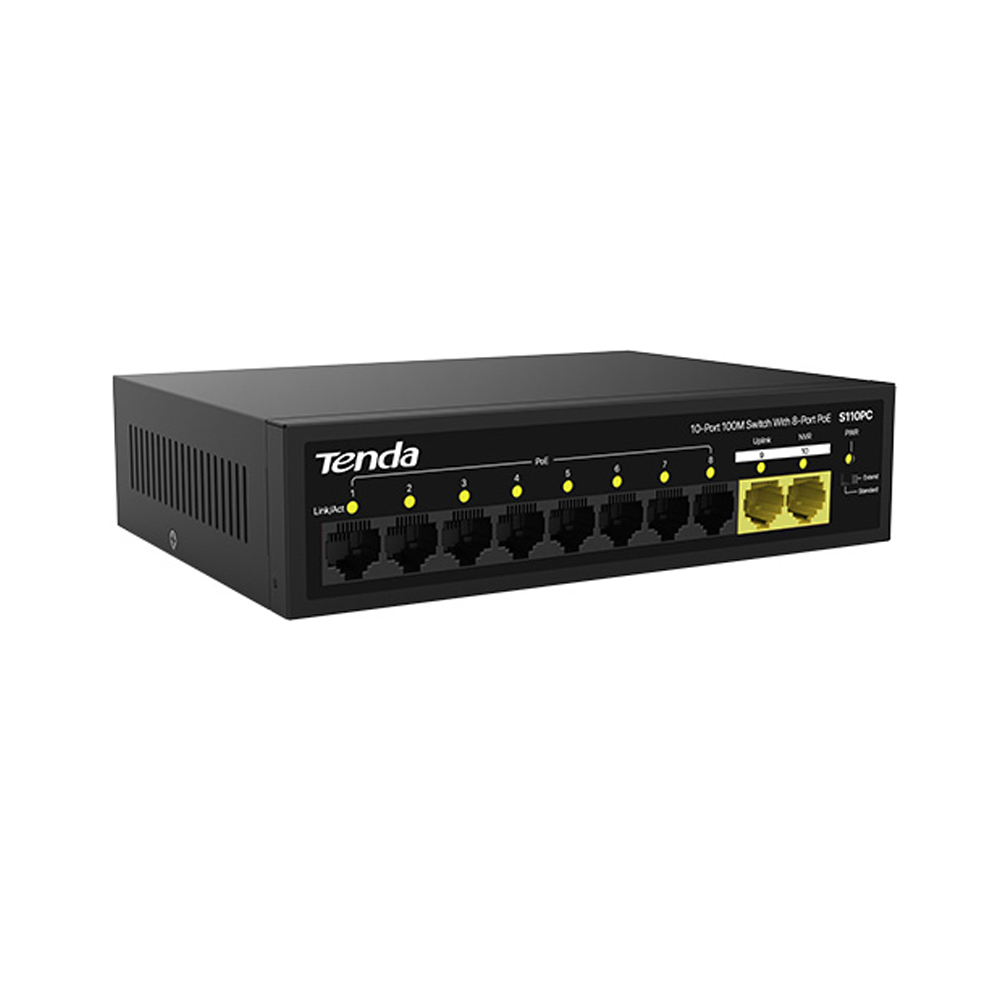 Switch PoE 10/100Mbps Tenda S110PC