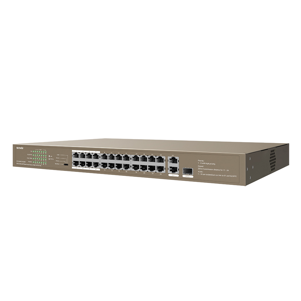 Switch PoE 10/100Mbps Tenda TEF1126P-24-250W