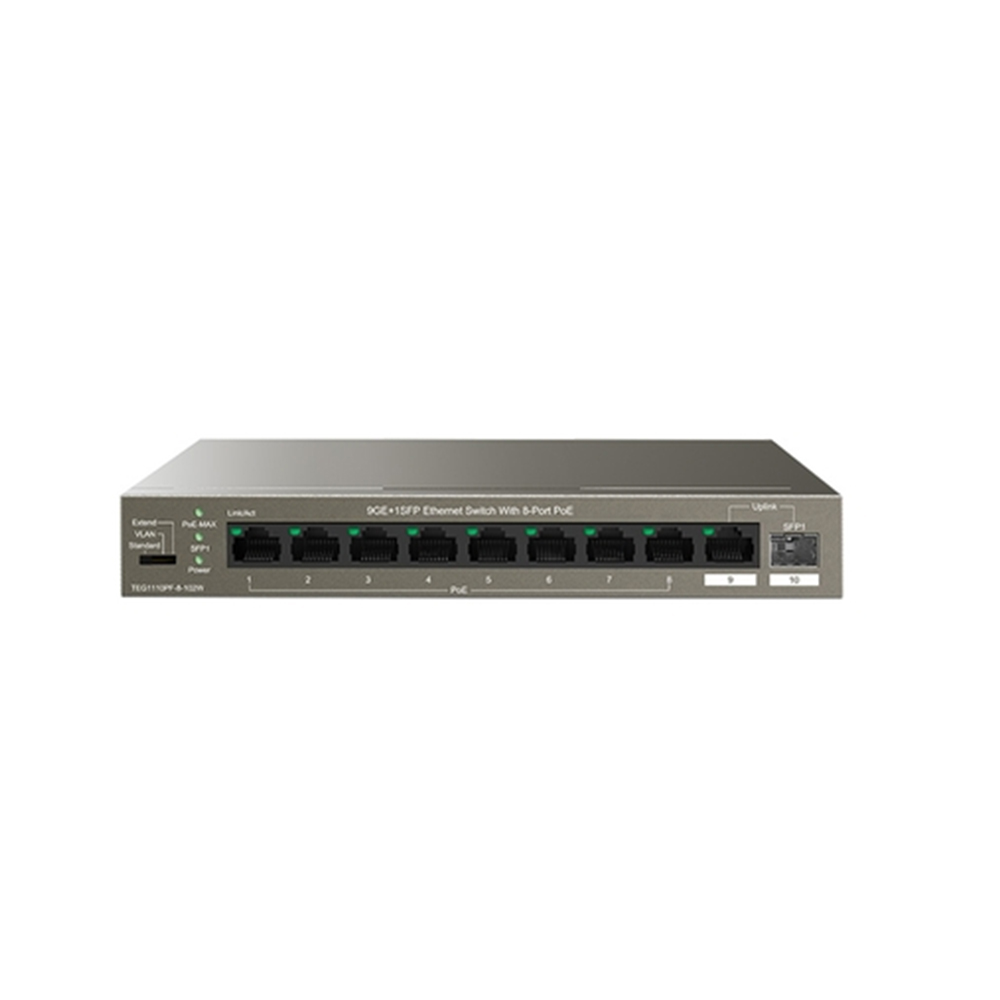Switch PoE 10/100/1000Mbps Tenda TEG1110PF-8-102W