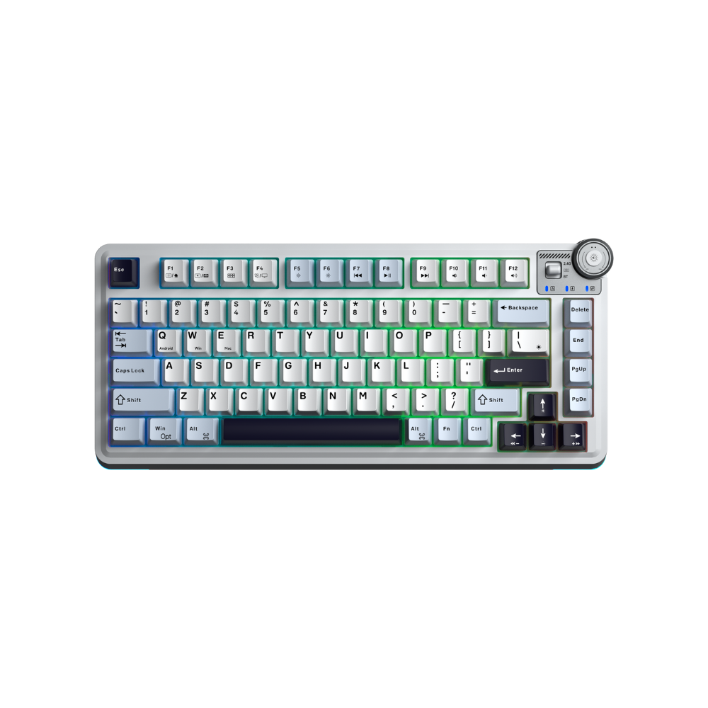 Bàn phím cơ AULA AU75 Glacier Blue 3 Mode Star Vector Switch