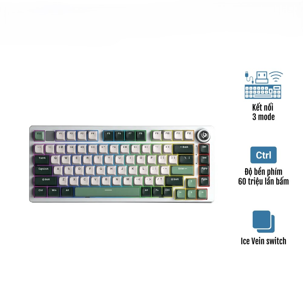 Bàn phím cơ LEOBOG Hi75C Pro Tropical Forest Ice Vein switch