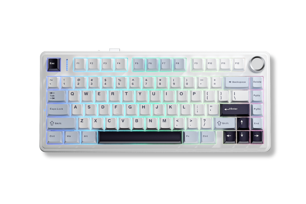 Bàn phím cơ AULA F75 3 Mode Glacier Blue Outemu Silent Peach V3 switch